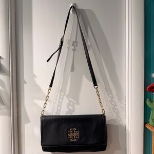 GUC Tory Burch Black Leather Chain Shoulder Bag